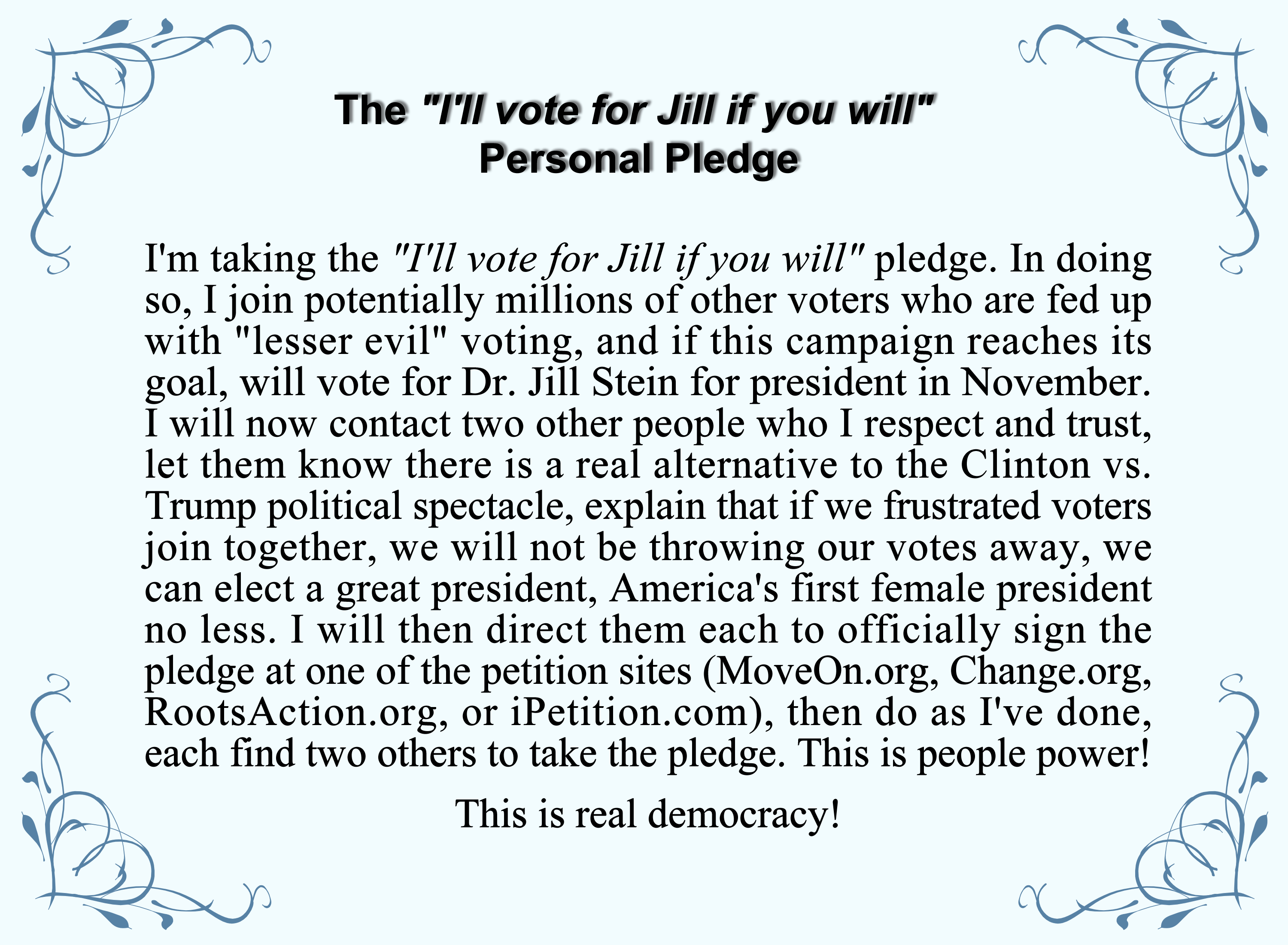 Vote 4 Jill Pledge